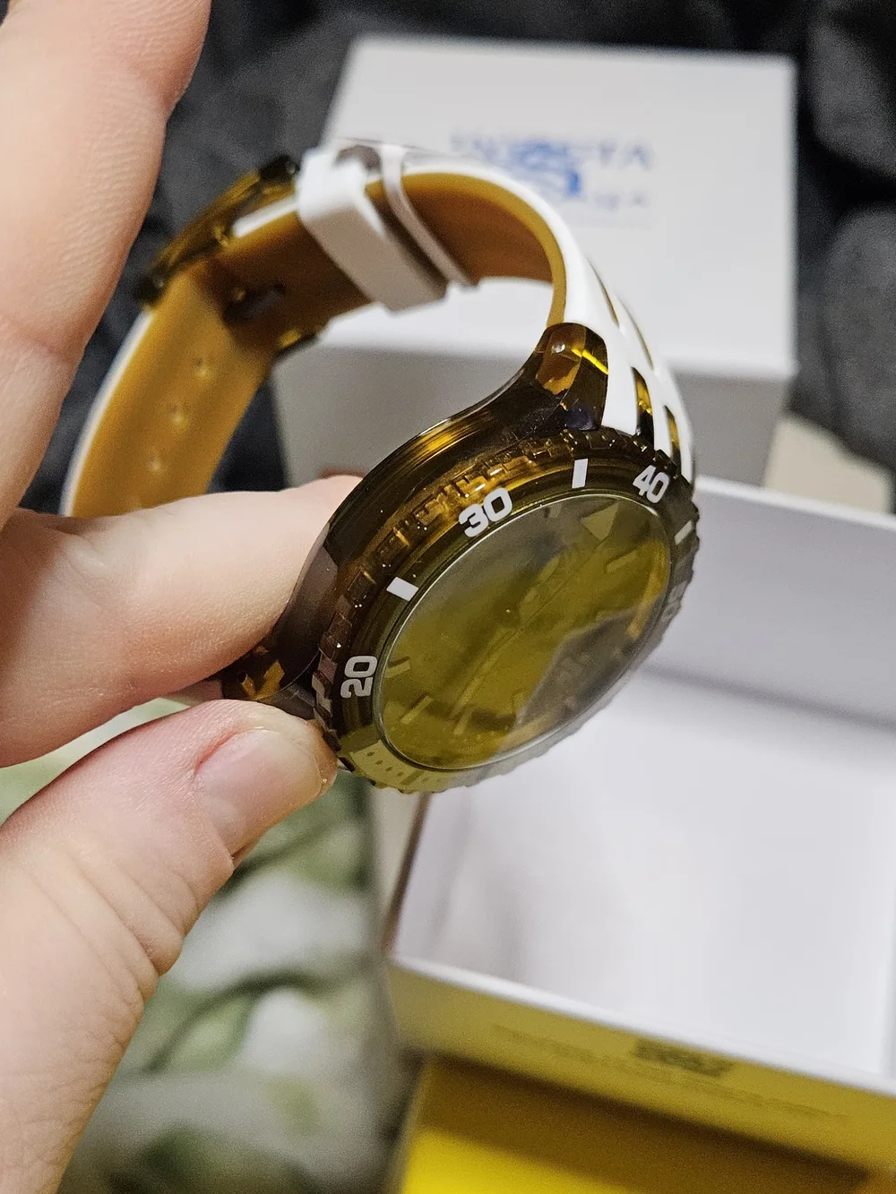 Invicta Subaqua Brown and White Transparent Dive-Style Watch